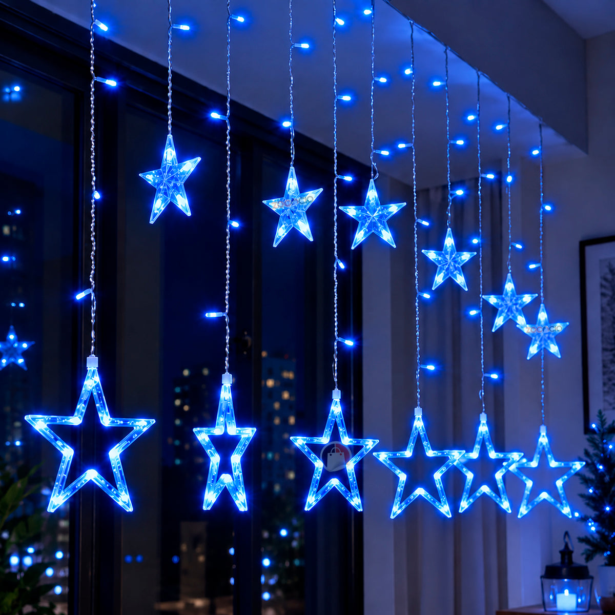 Cortina Punta Estrella Led 3m y 6m