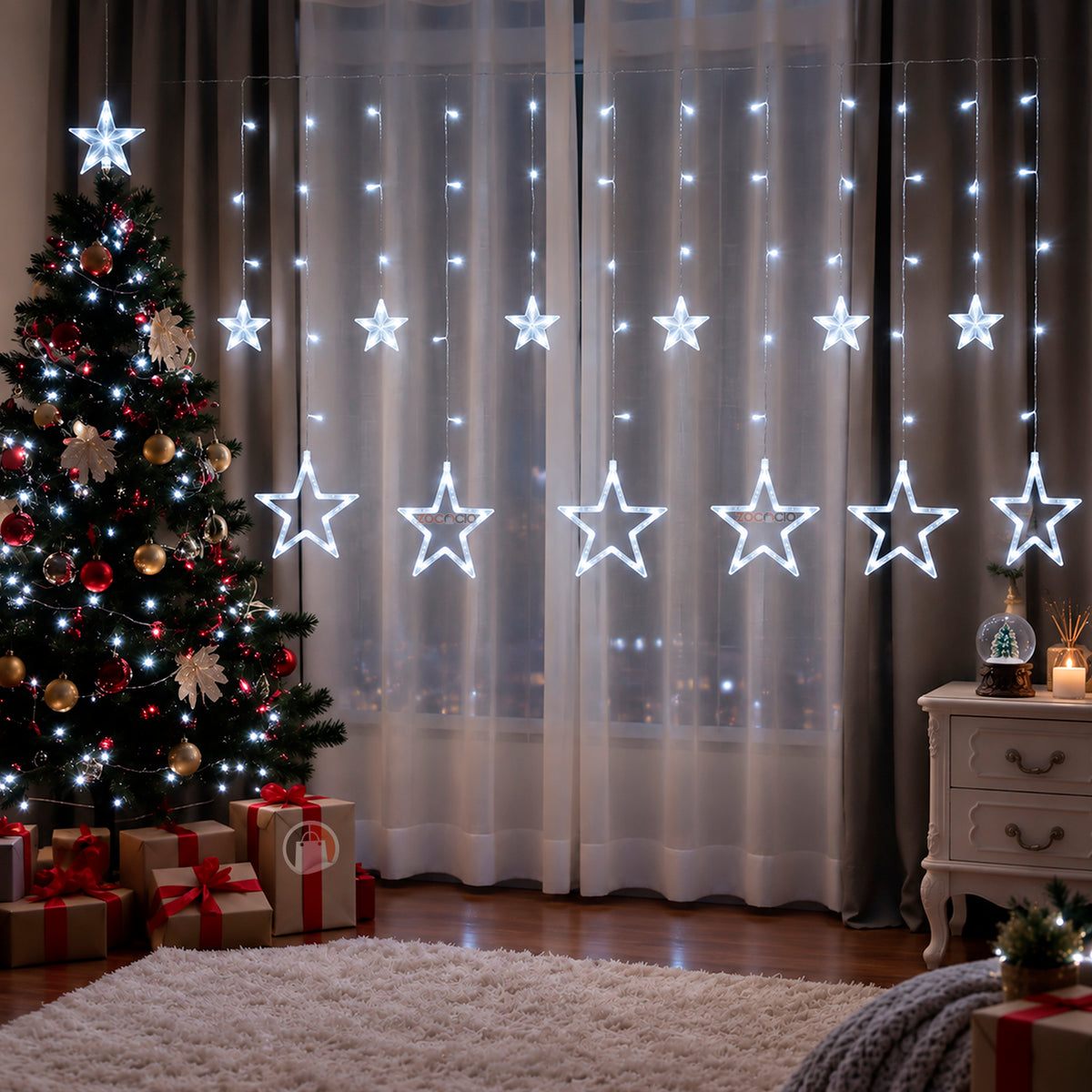 Cortina Punta Estrella Led 3m y 6m