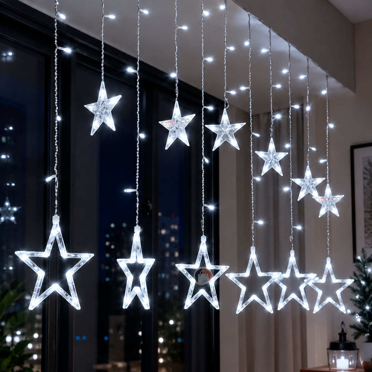 Estrellas en luz blanca; fotografía del color
