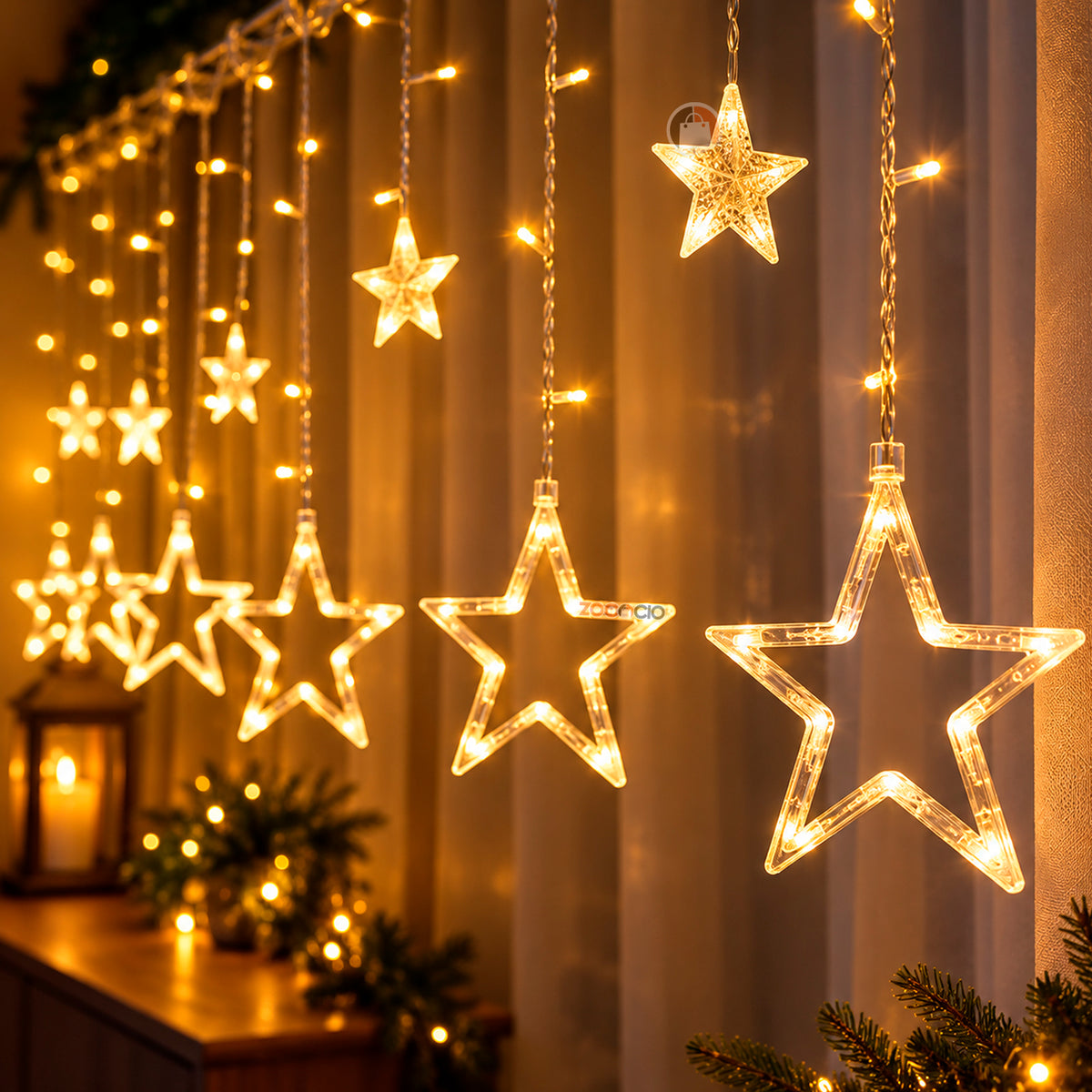 Estrellas en luz cálida; fotografía del color